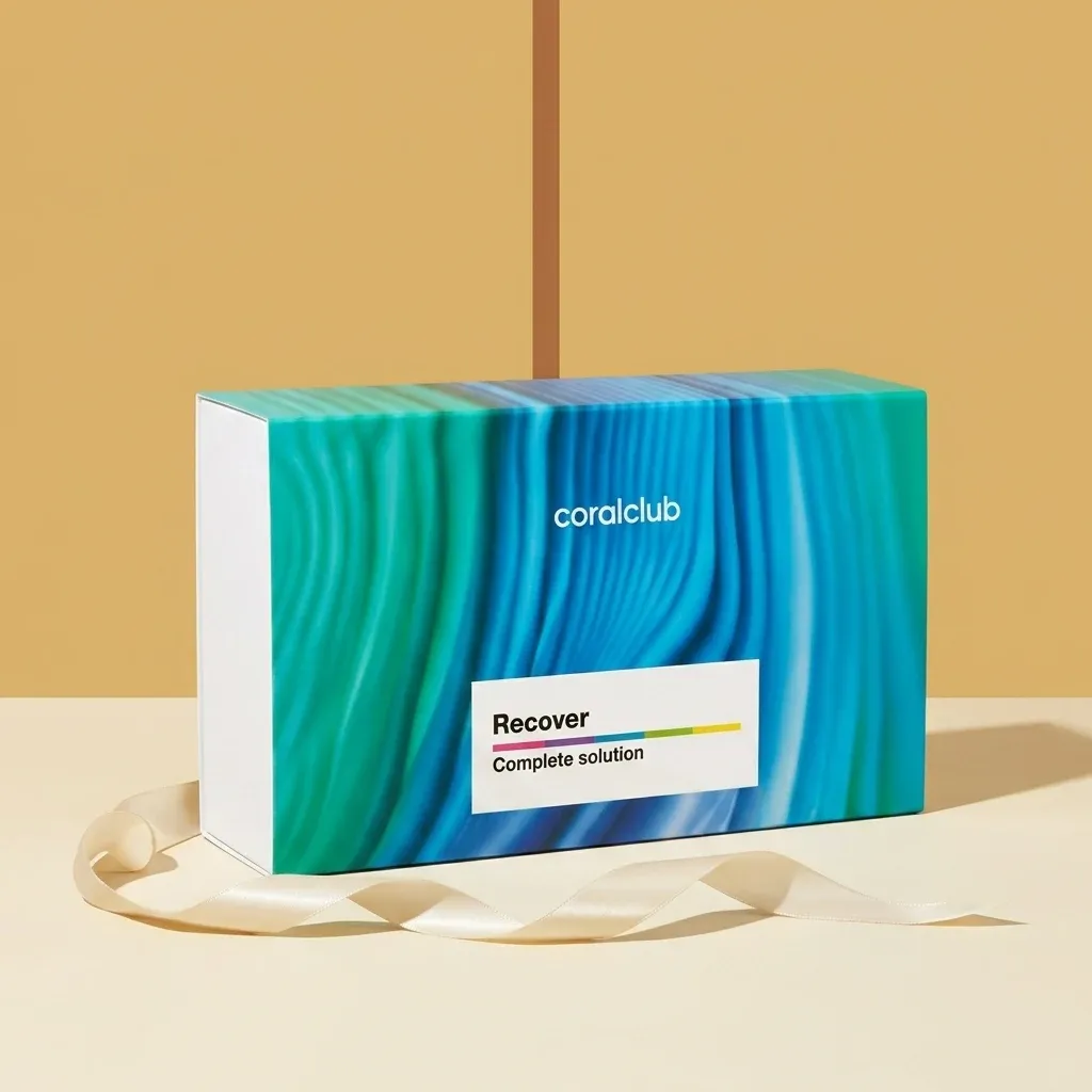 Recover Pack by Coral Club in a colorful packshot with a sleek design and ribbon detail.
